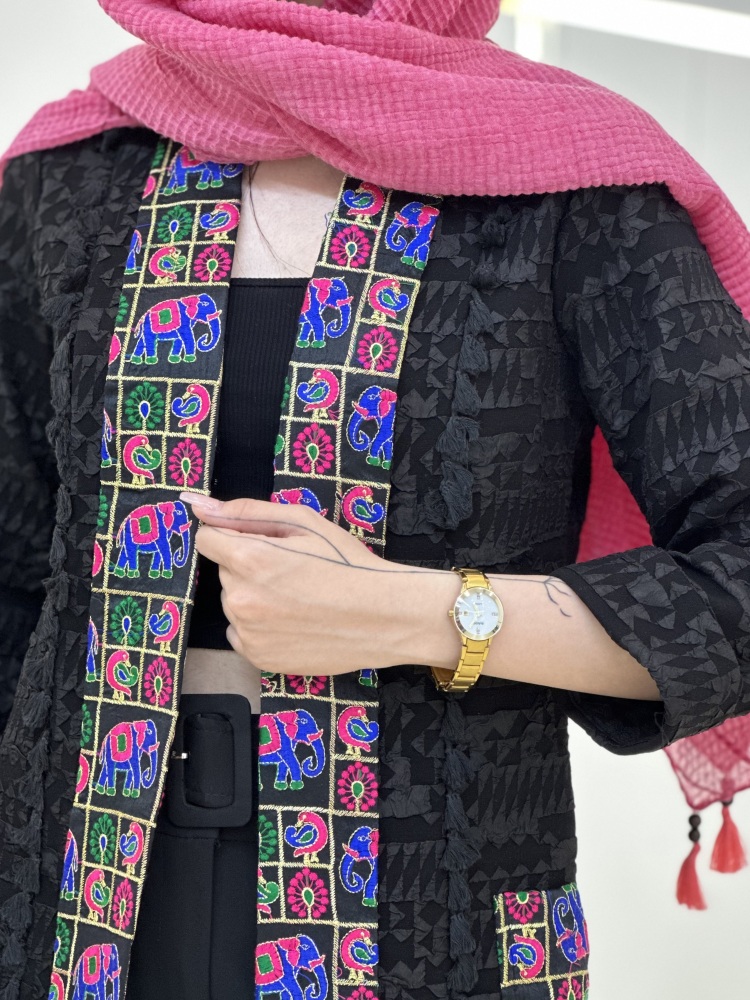 مانتو ژاکارد طرح برجسته خرج کار هندی bsb1187