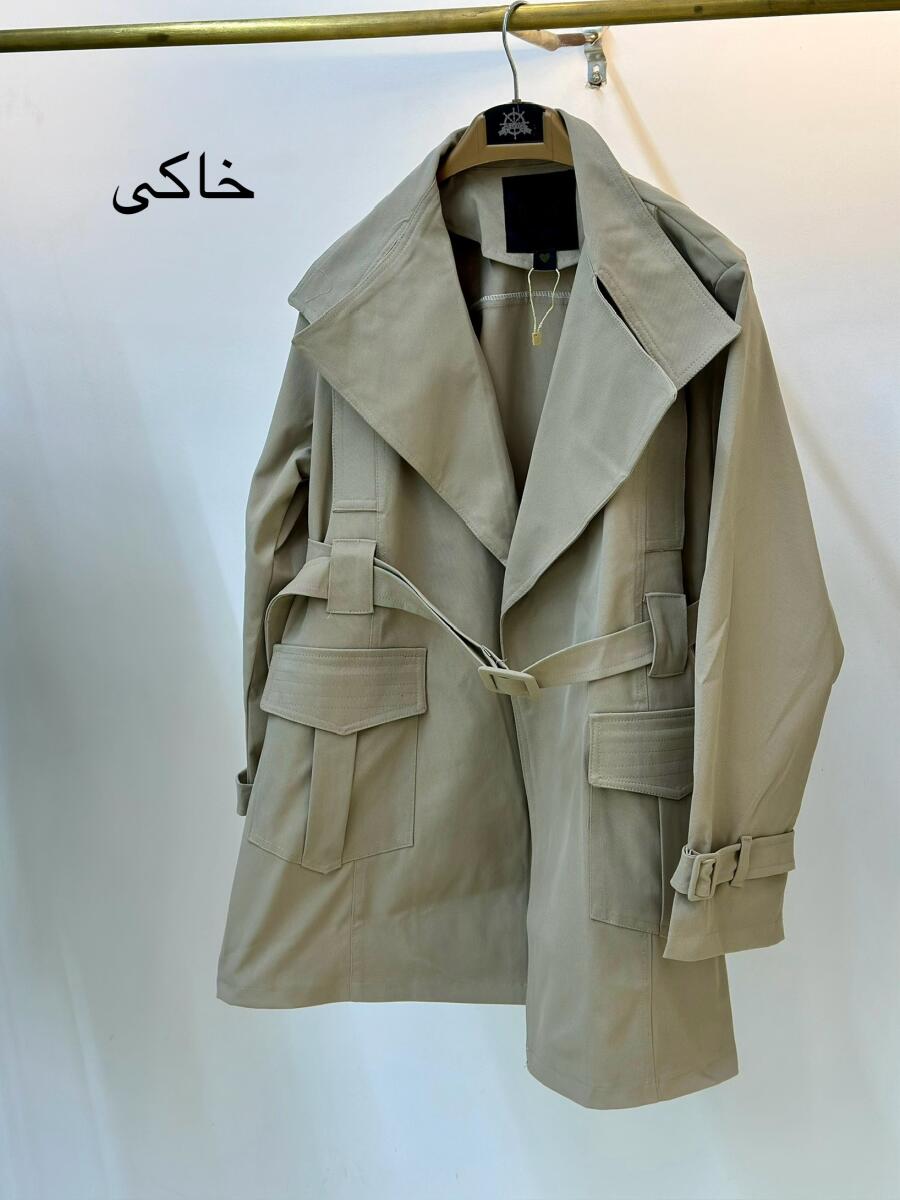 ترنچ کت کتان zara جیب کوک دوزی شده bsn1434