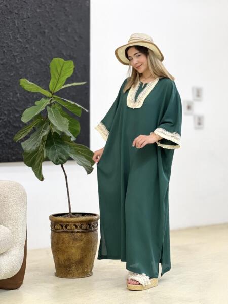 کفتان مزونی خرج کار مکرومه ای طرح گل bsn801