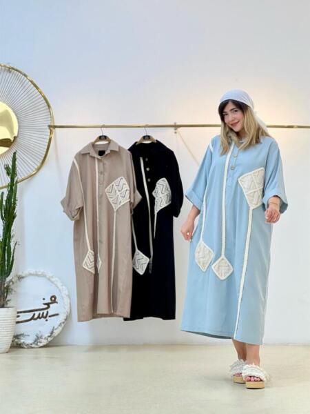 کفتان خرج کار تیکه دوزی شده مکرومه ای bsn804