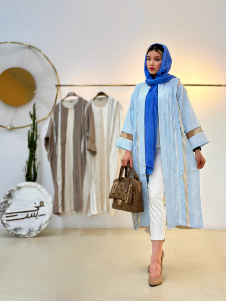 مانتو لینن مزونی آستین خرج کار کنفی bsn875