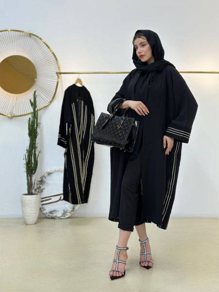 مانتو کلاسیک پشت نواردوزی شده لمه ای bsn887