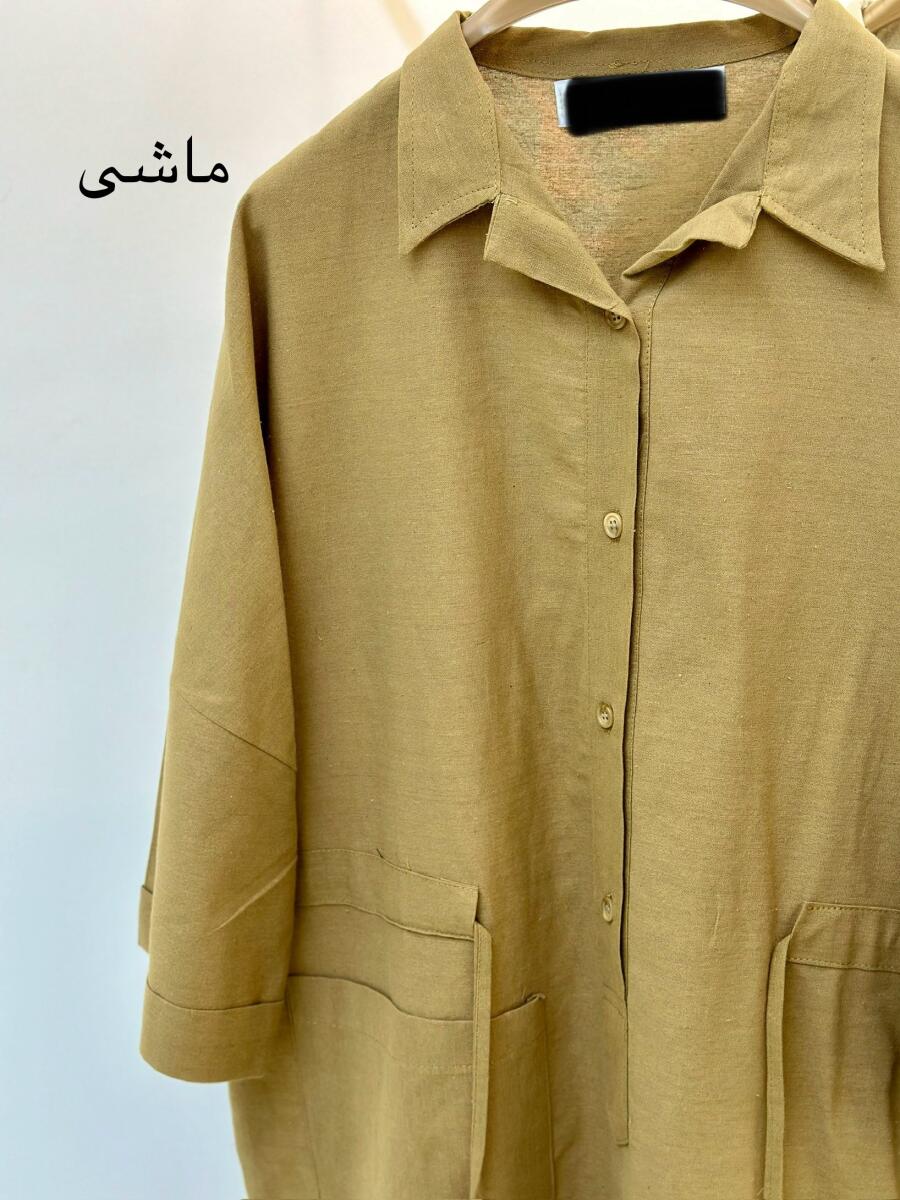 کفتان لینن کمر گتر دکمه دار bsn1097