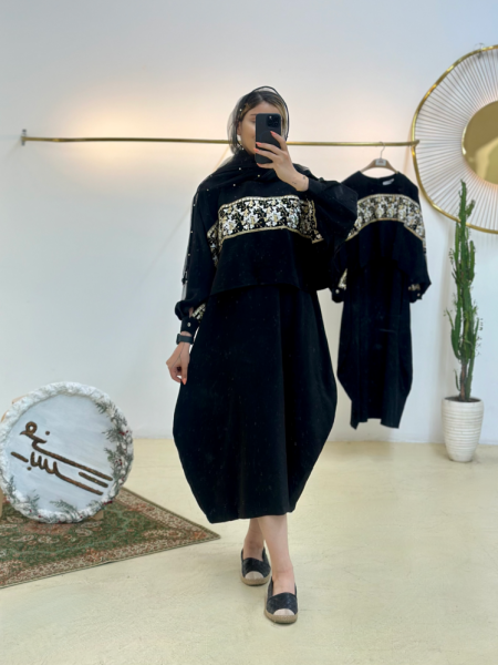 ست 2 تیکه ساحلی و رویه سوزن دوزی شده پارچه شاین bsn1042