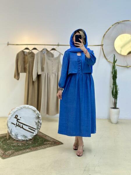 ست 2 تیکه کت و پیراهن دکمه دار bsn1052