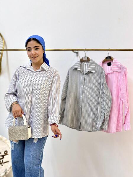 مانتو شومیزی طرح راه راه bsn1166