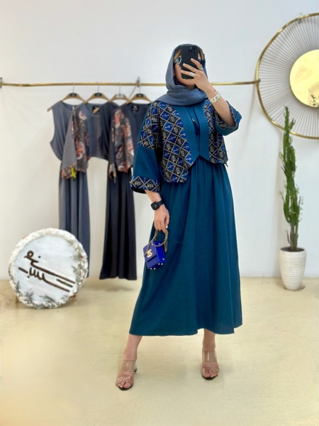 ست 2تیکه کت و پیراهن طلاکوب طرح گل bsn1231
