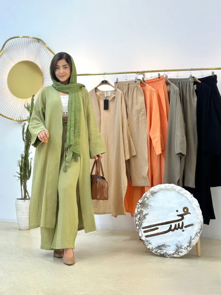 ست 2تیکه مانتو و شلوار پارچه دبل فیس bsn1327