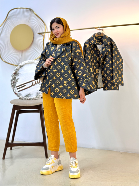 کت ژاکارد پاییزه طرح LV  مغزی دوزی شده  bsn1359