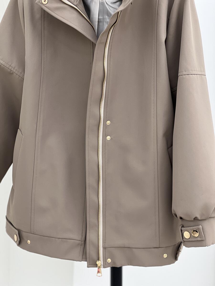 بارانی کتان تی سی یقه ایستاده پایین پاگون دار آستردار pd113-6