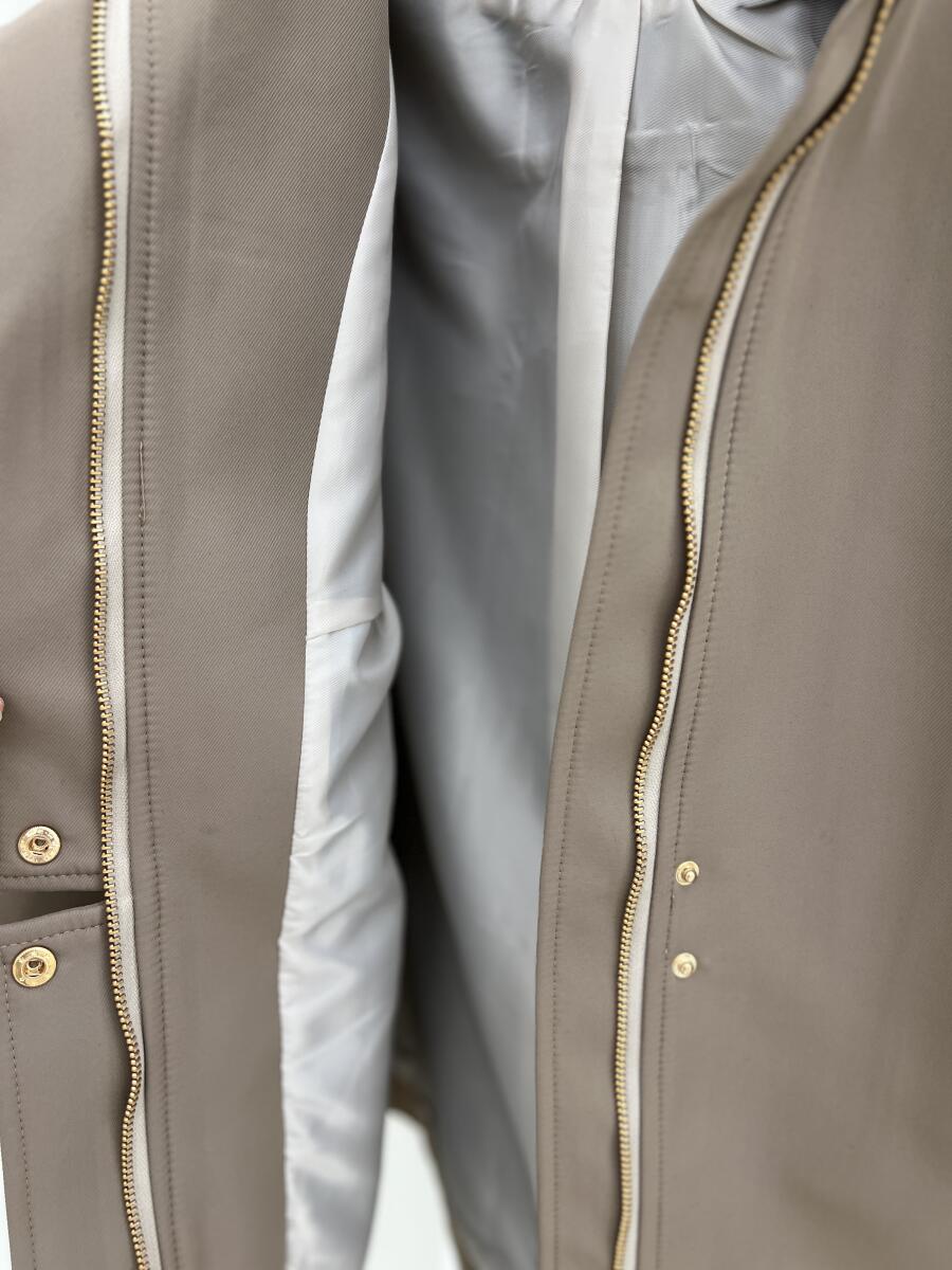 بارانی کتان تی سی یقه ایستاده پایین پاگون دار آستردار pd113-6