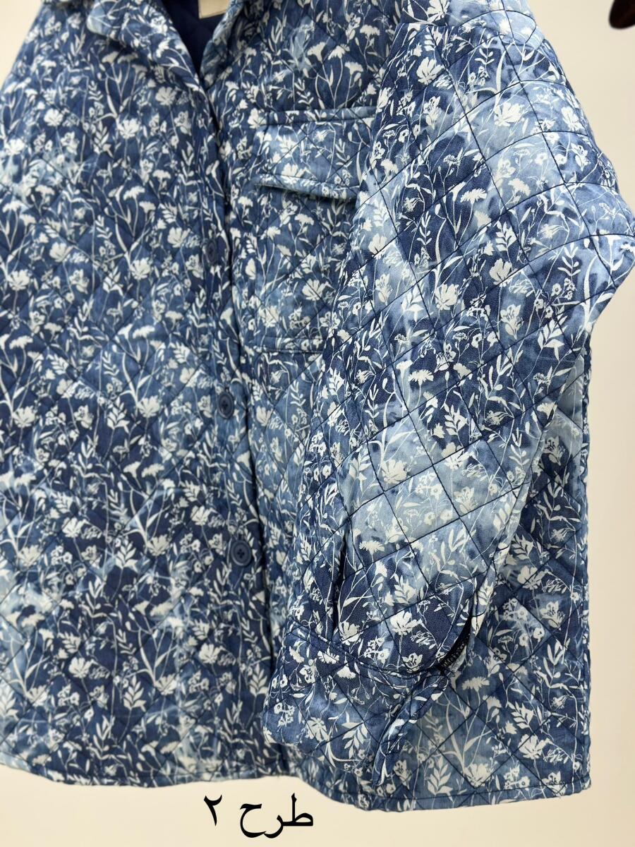 کاپشن پاییزه کوک دوزی شده طرح دار آستردار pd182-1