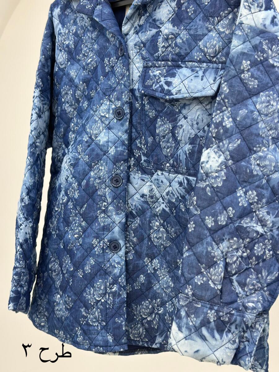 کاپشن پاییزه کوک دوزی شده طرح دار آستردار pd182-1