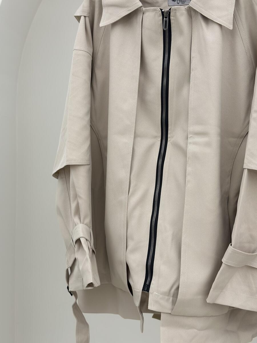 بارانی کتان کج راه زیپی آستردار pd184-4