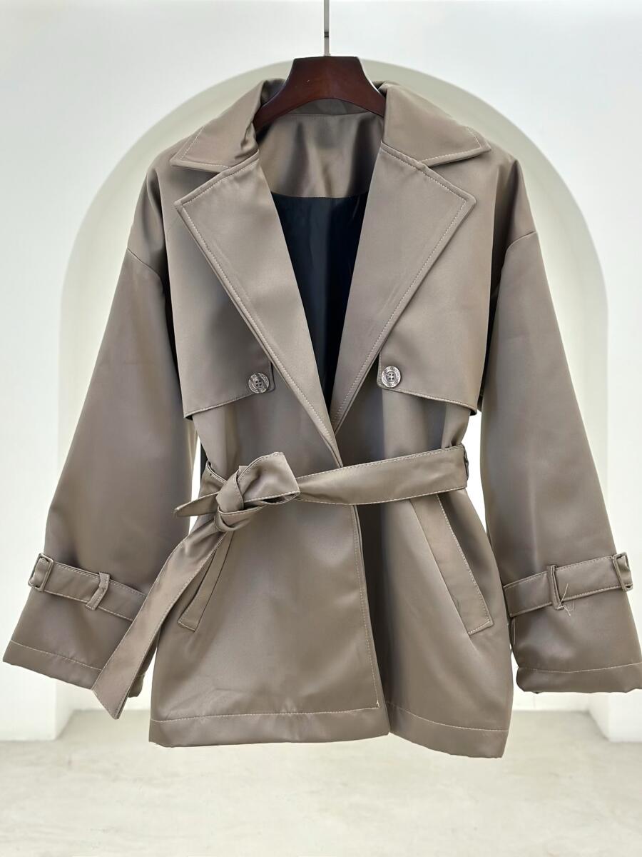 بارانی سانتانا آستین کمربندی آستردار pd204-3