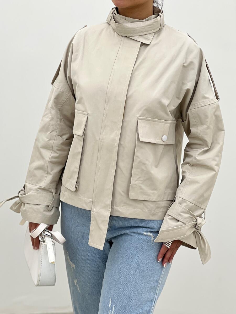 بارانی کتان اسپرت یقه ایستاده آستردار pd209-3