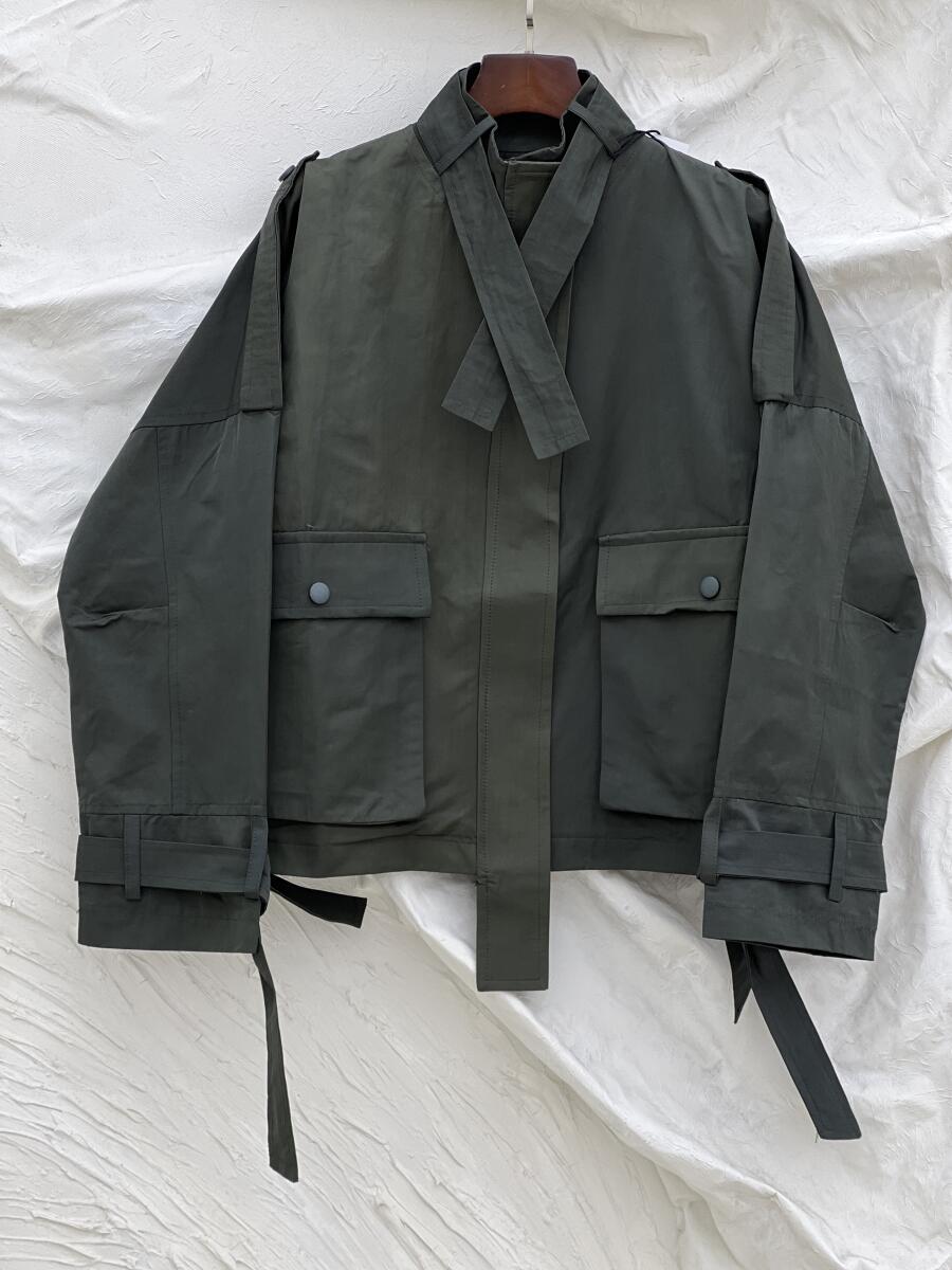 بارانی کتان اسپرت یقه ایستاده آستردار pd209-3