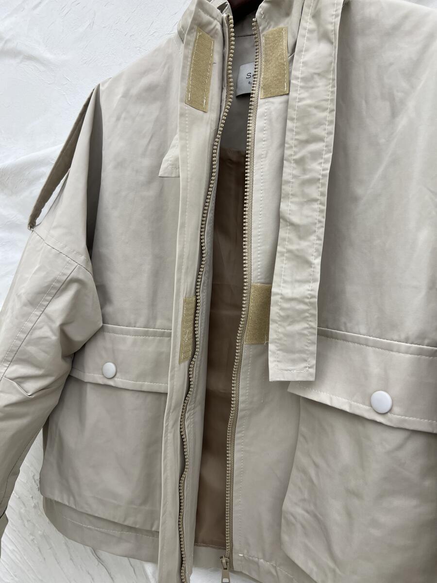 بارانی کتان اسپرت یقه ایستاده آستردار pd209-3