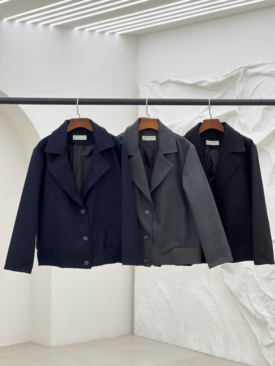 کت فوتر یقه انگلیسی دکمه دار آستردار pd347-12