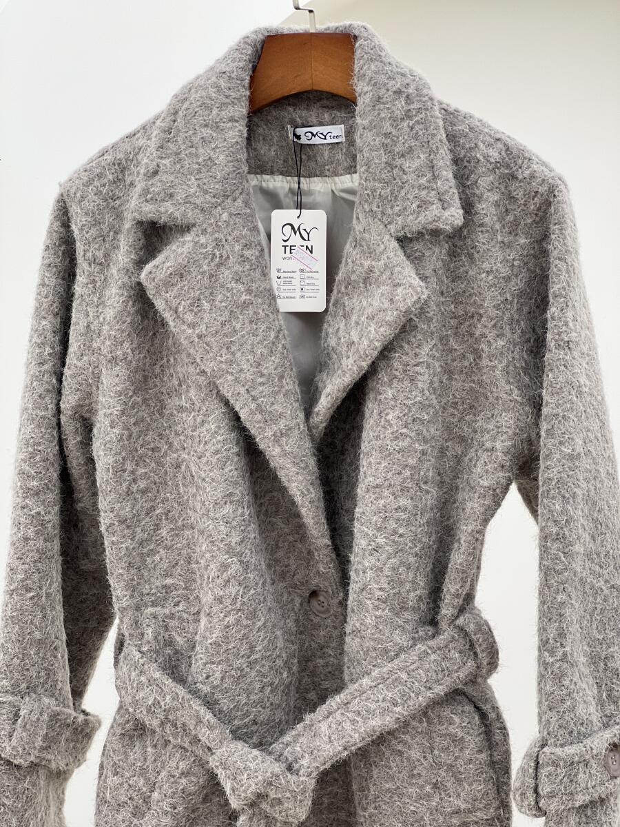 پالتو کتی موهر پشمی آستین پاگون دار آستردار pd346-8