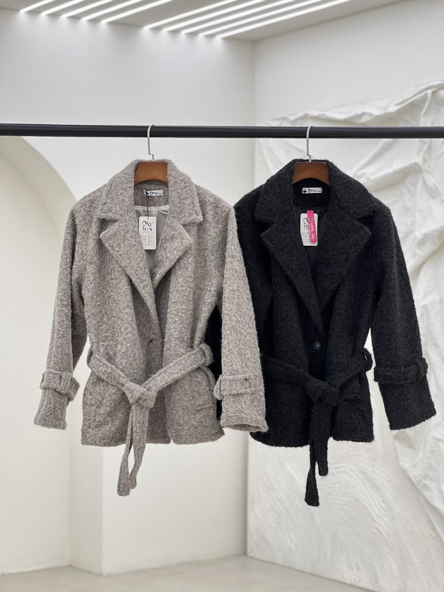 پالتو کتی موهر پشمی آستین پاگون دار آستردار pd346-8