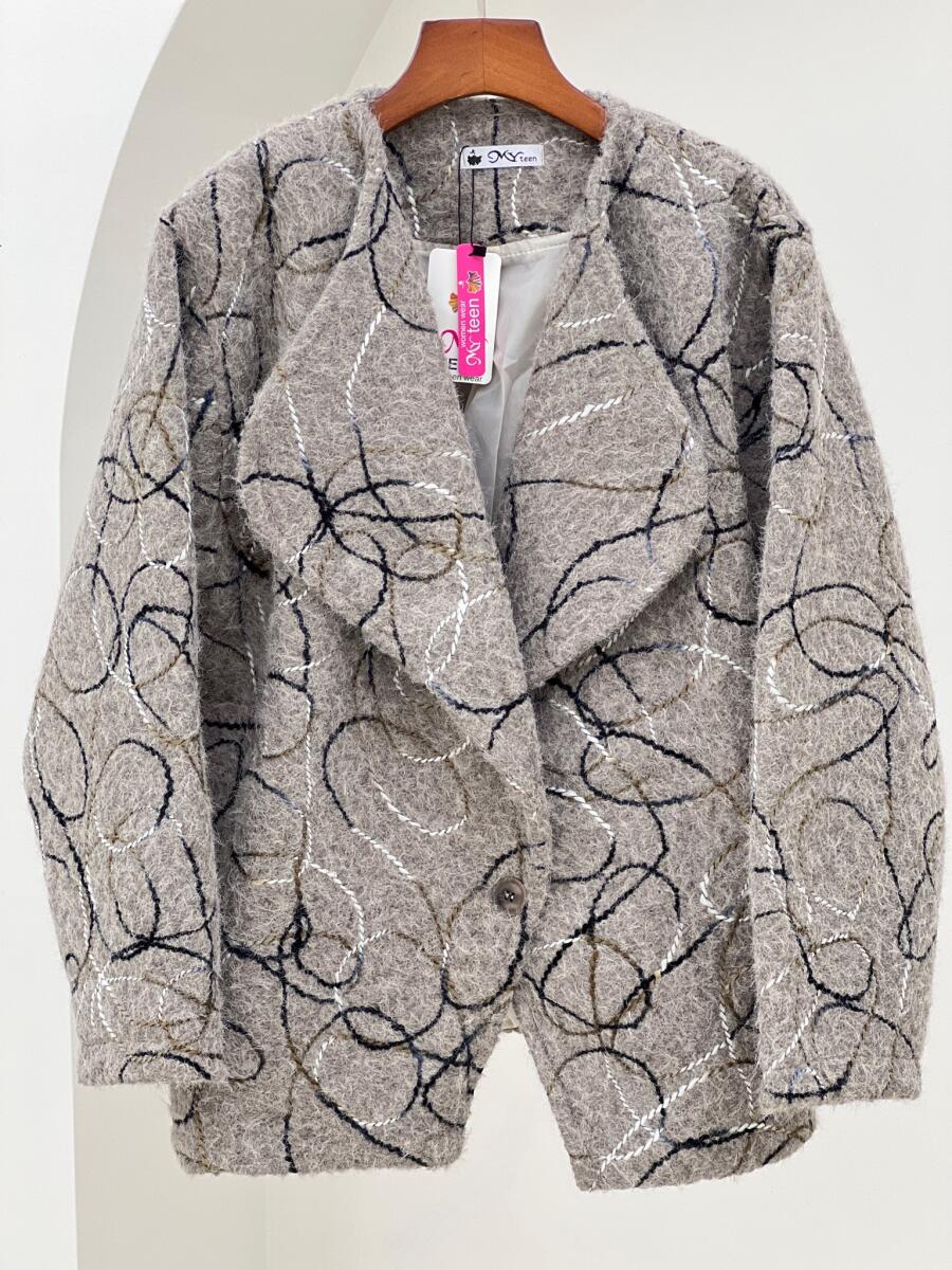 پالتو کتی موهر پشمی گلدوزی شده آستردار pd344-10