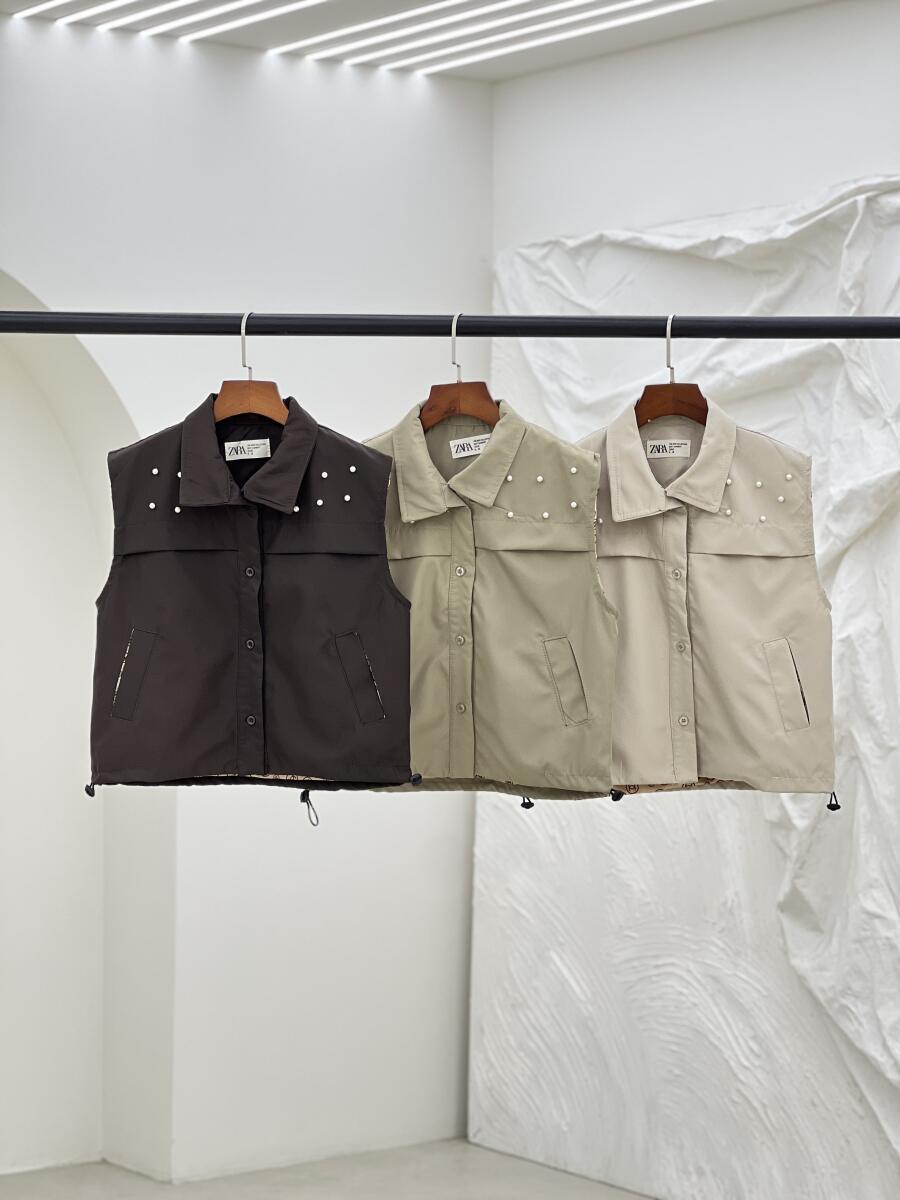 وست پاییزه مرواریددوزی شده آستردار pd353-3