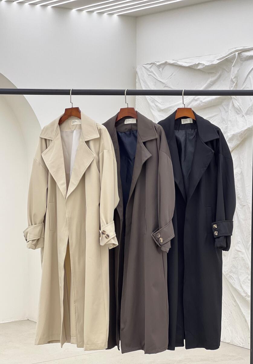 بارانی کتان کج راه آستین پاگون دار آستردار pd352-8