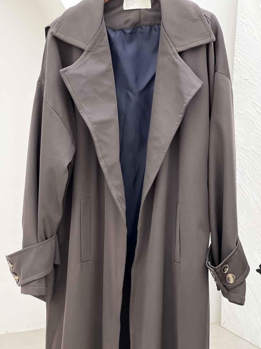 بارانی کتان کج راه آستین پاگون دار آستردار pd352-8