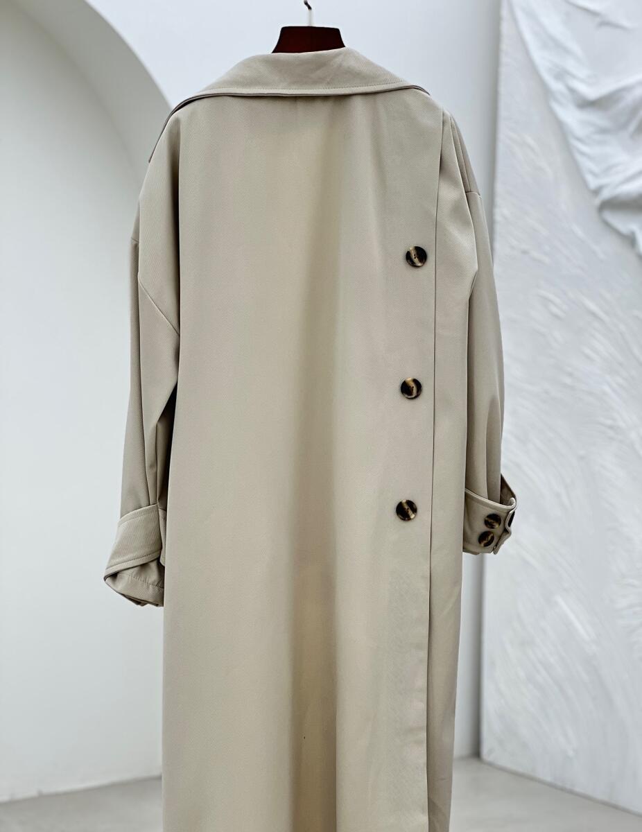 بارانی کتان کج راه آستین پاگون دار آستردار pd352-8