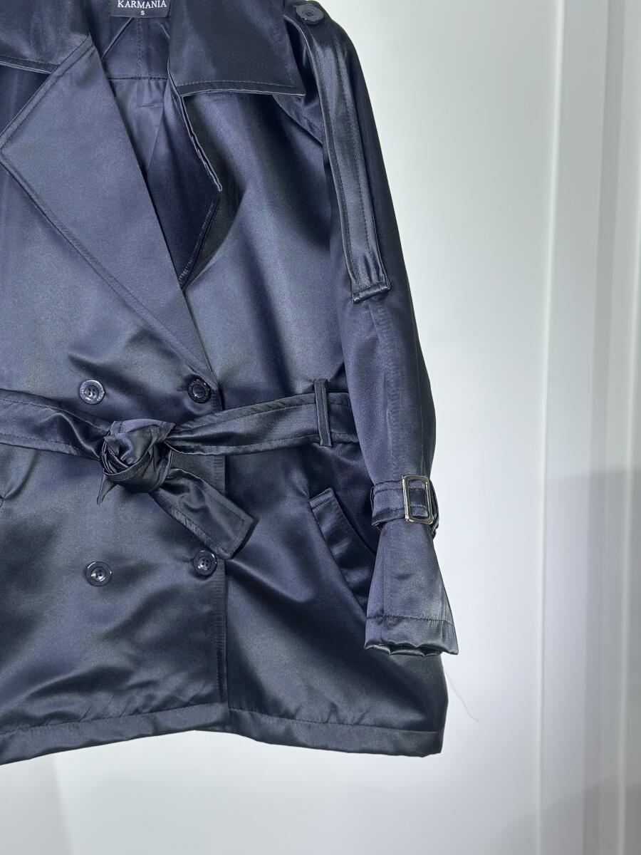 بارانی سانتانا طرح براق آستین کمربندی آستردار pd370-3