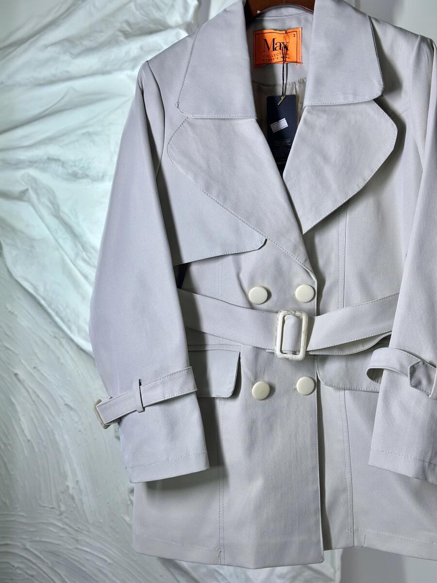 ترنچ کت کتان کج راه آستین کمربندی آستردار pd367-14