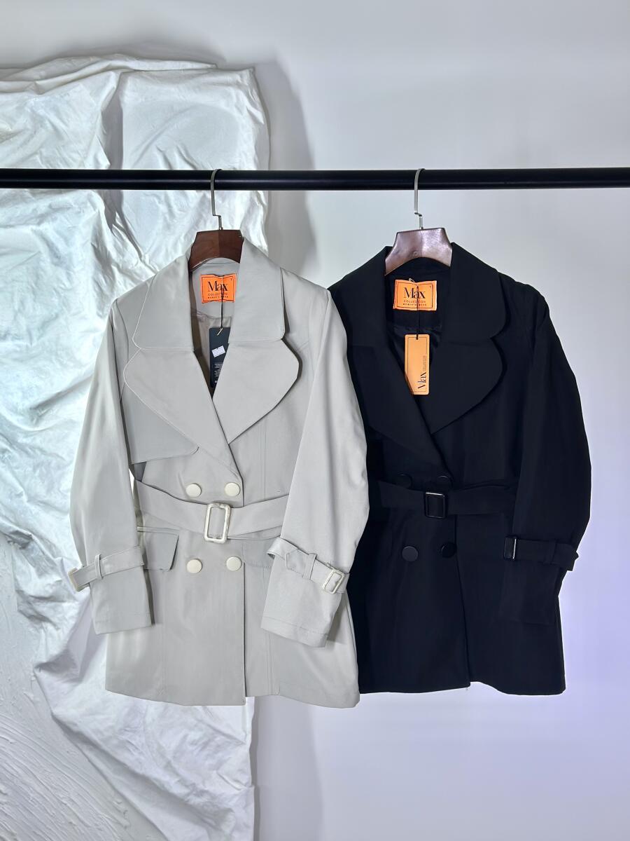 ترنچ کت کتان کج راه آستین کمربندی آستردار pd367-14