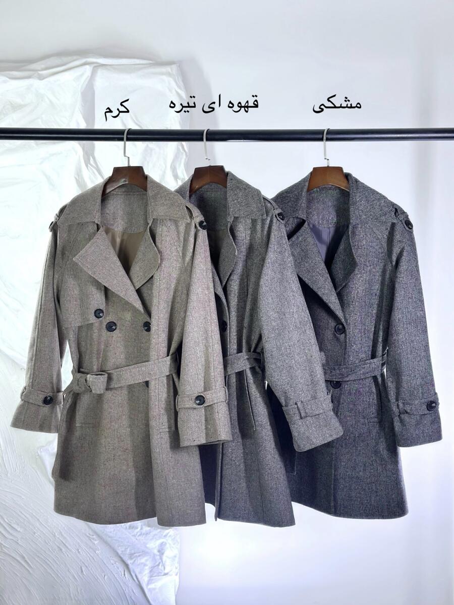 پالتو میدی شانل آستین پاگون دار آستردار pd366-1