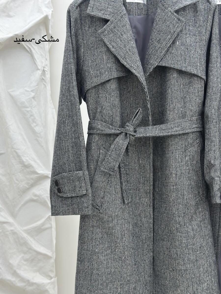 پالتو کلاسیک موهر یقه طرح دوبل آستین پاگون دار آستردار pd363-10