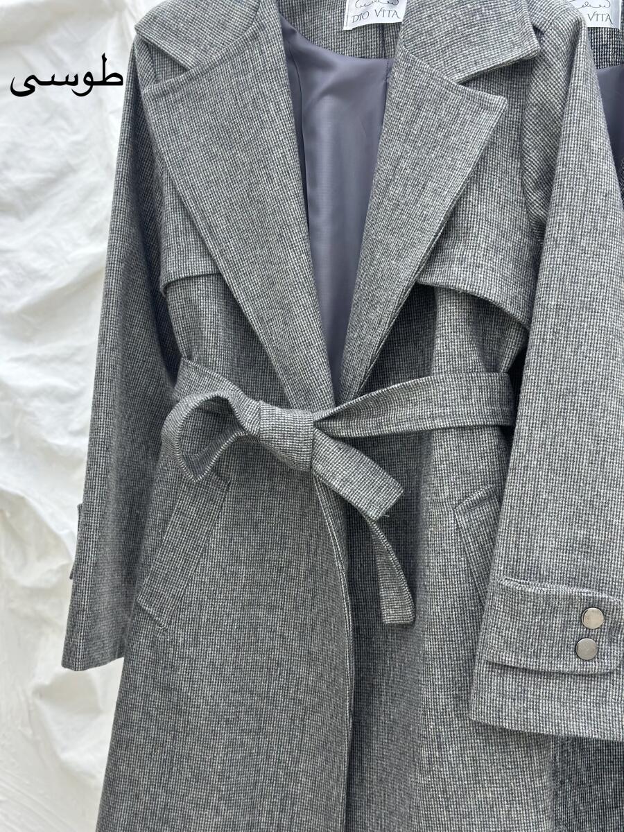 پالتو کلاسیک موهر یقه طرح دوبل آستین پاگون دار آستردار pd363-10