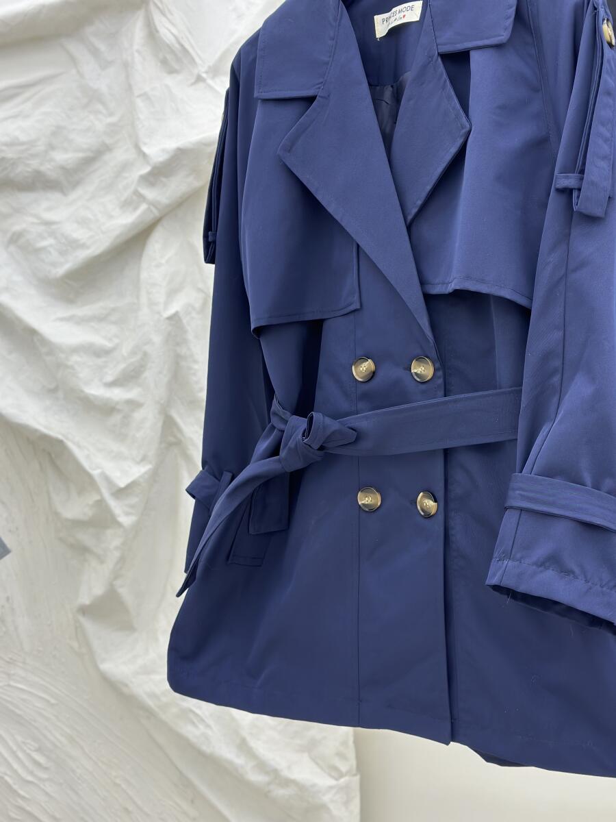 ترنچ کت آستین کمربندی آستردار pd376-5