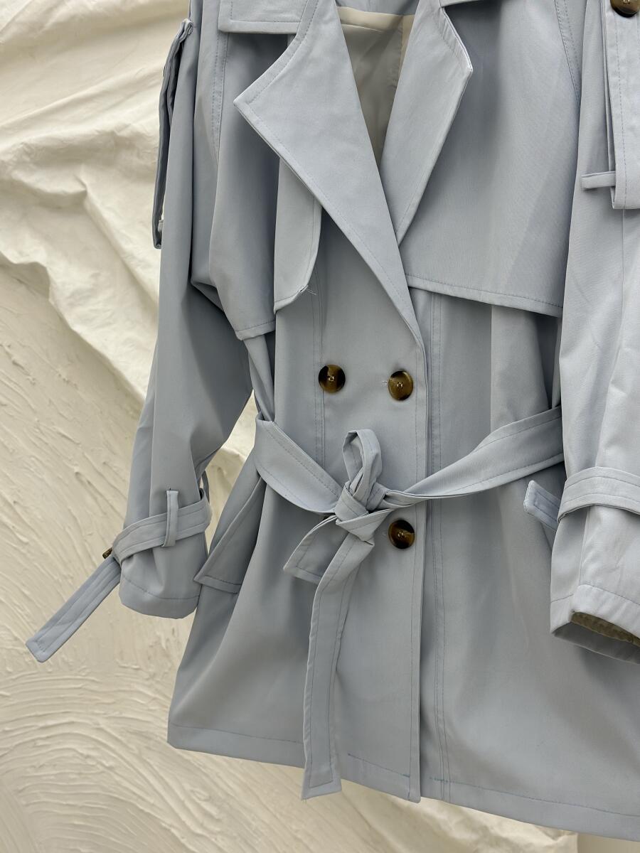 ترنچ کت آستین کمربندی آستردار pd376-5