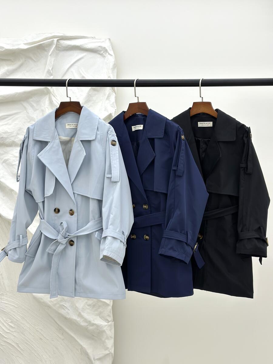 ترنچ کت آستین کمربندی آستردار pd376-5