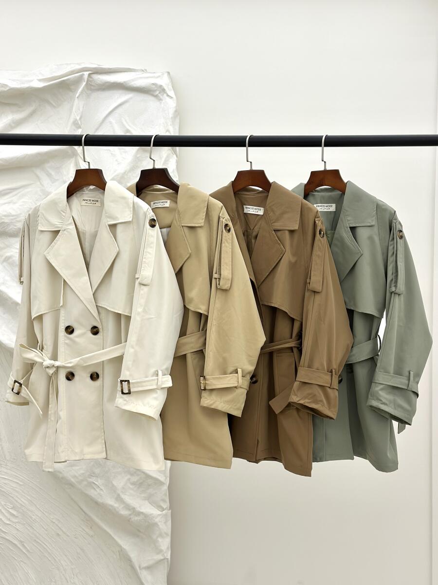 ترنچ کت آستین کمربندی آستردار pd376-5