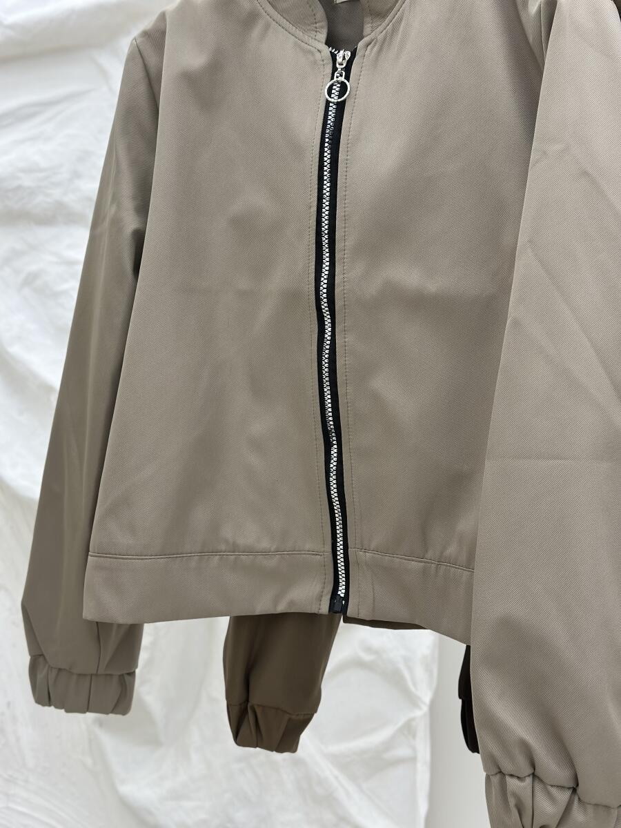 بامبر کتان کج راه زیپی آستردار pd375-7