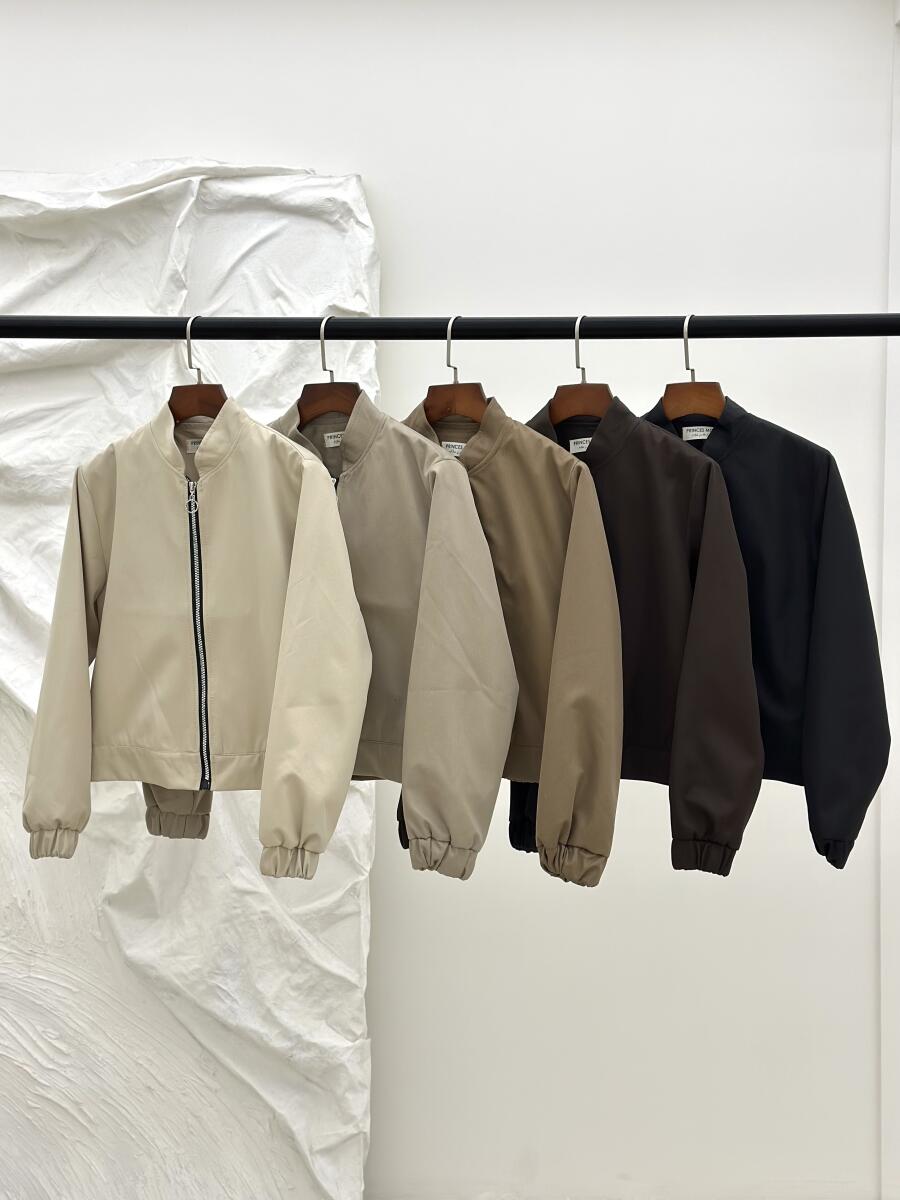 بامبر کتان کج راه زیپی آستردار pd375-7