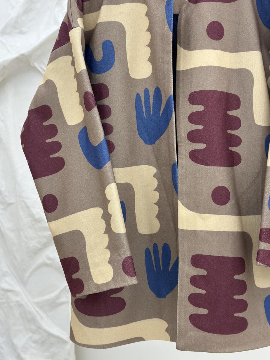 پالتو موهر کتی طرح دار آستردار pd374-6