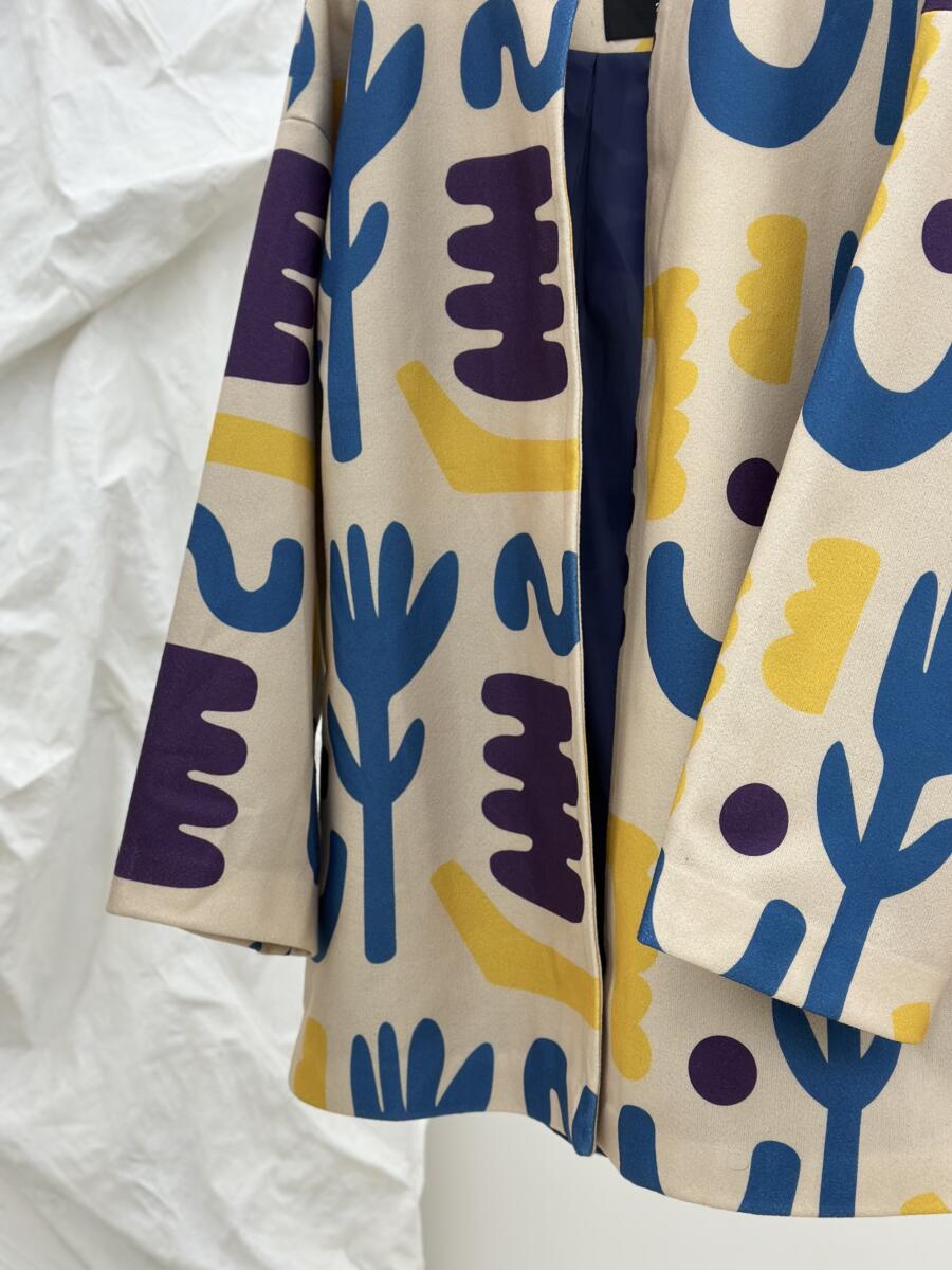 پالتو موهر کتی طرح دار آستردار pd374-6