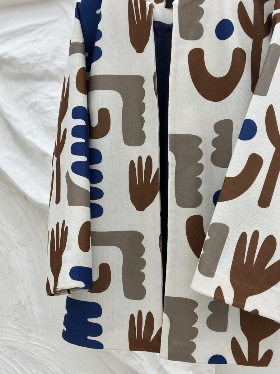 پالتو موهر کتی طرح دار آستردار pd374-6