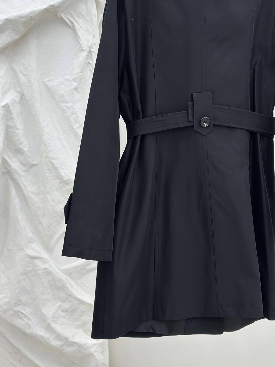 بارانی کتان میدی آستین پاگون دار آستردار pd371-12