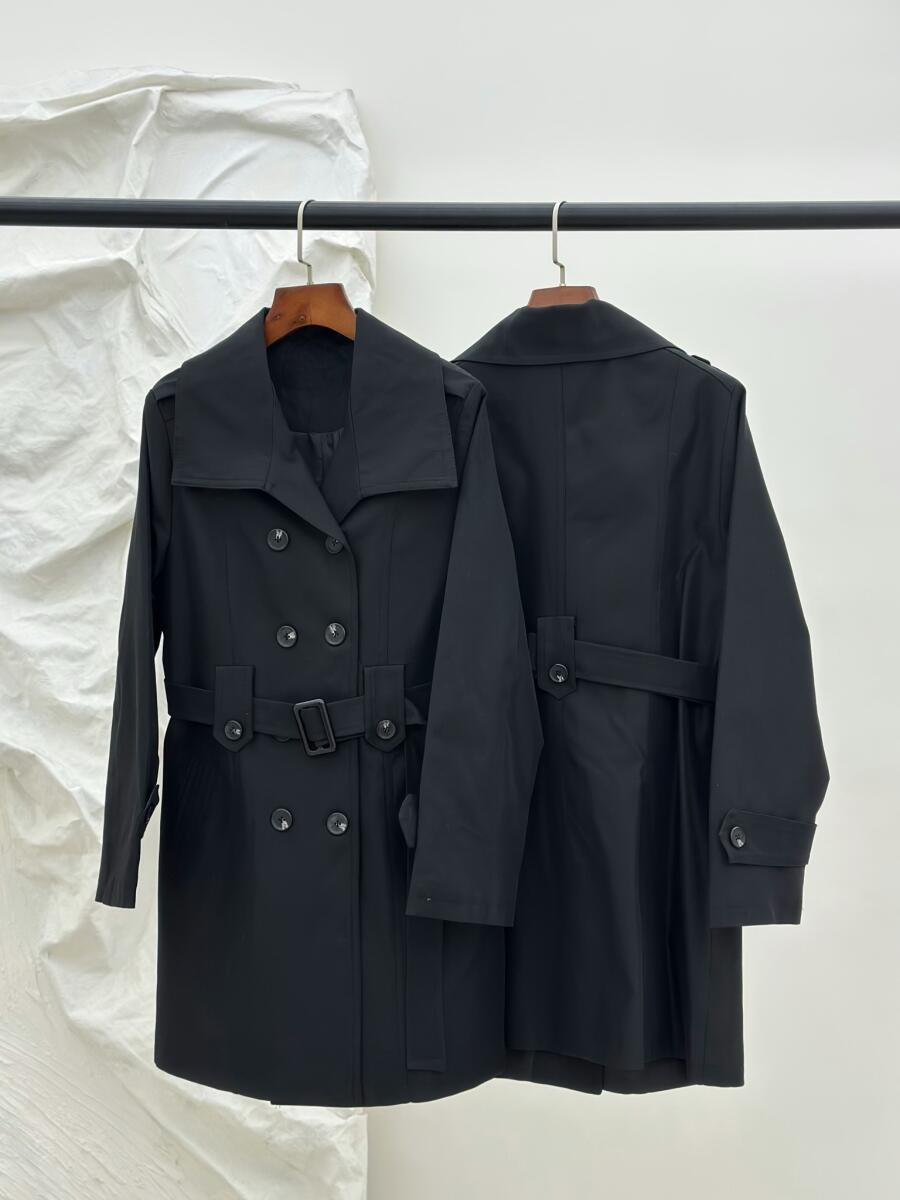 بارانی کتان میدی آستین پاگون دار آستردار pd371-12