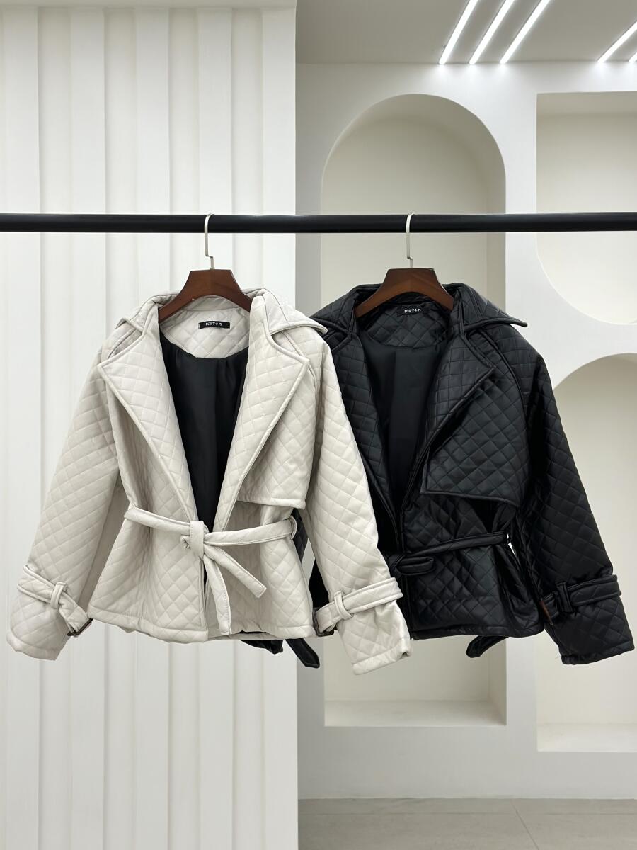 کاپشن چرم mbord  یقه طرح دوبل آستردار pd380-5