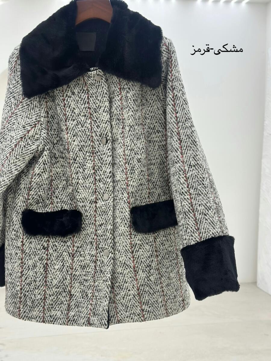 پالتو کتی مزونی خرج کار پوست دکمه دار pd232-1