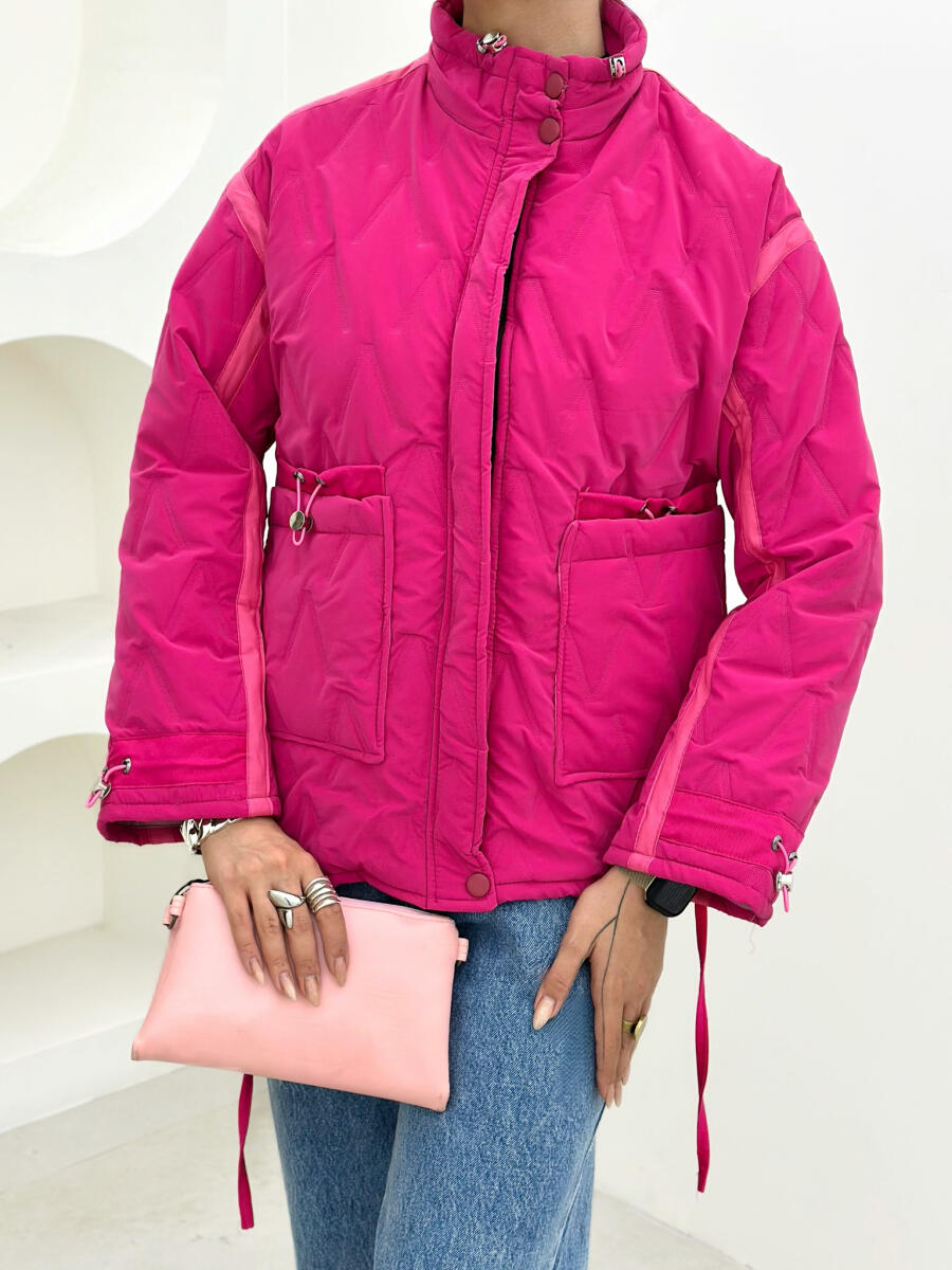 کاپشن سیلیکونی جیب طرح دوبل آستین گتر آستردار pd231-8